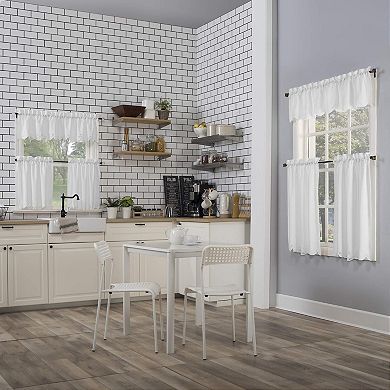 Lace Kitchen Curtain Decoration Set 58x24 Floral Semi-Transparent