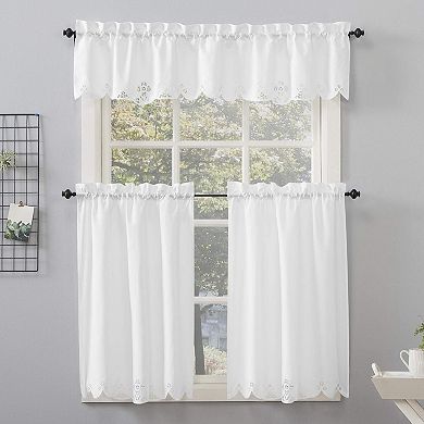 Lace Kitchen Curtain Decoration Set 58x24 Floral Semi-Transparent