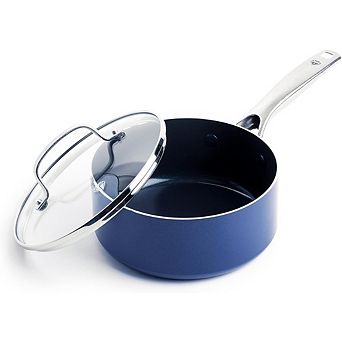Nonstick Ceramic Saucepan with Lid, PFAS-Free, Dishwasher Safe