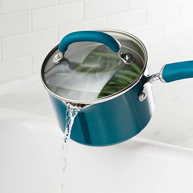Nonstick Saucepan with Straining Lid Induction Safe, Multipurpose
