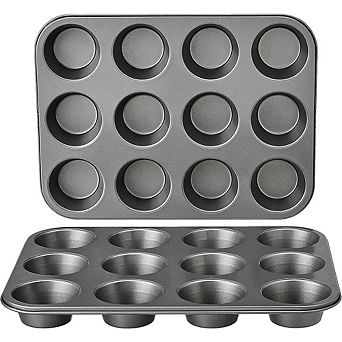 Nonstick Muffin Pan Set, 12 cup Oven Safe, Easy-Clean, Even Baking