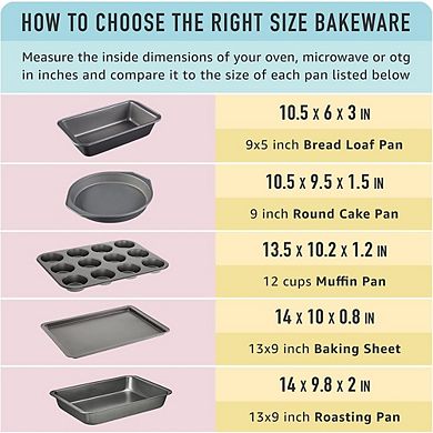 Nonstick Muffin Pan Set, 12-Cup, Oven Safe, Easy-Clean, Even Baking