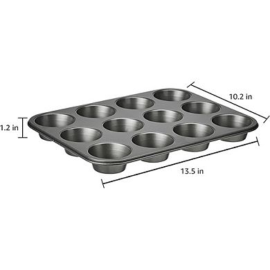 Nonstick Muffin Pan Set, 12-Cup, Oven Safe, Easy-Clean, Even Baking