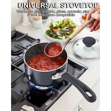Nonstick Saucepan with Glass Lid, Multi-Purpose, Easy Clean