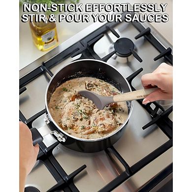 Nonstick Saucepan with Glass Lid, Multi-Purpose, Easy Clean
