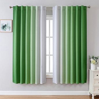 Ombre Blackout Curtains 2 Panels, Thermal Insulated, Room Darkening Drapes