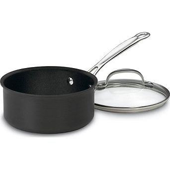Nonstick Hard-Anodized Saucepan with Lid, Durable, Easy Clean