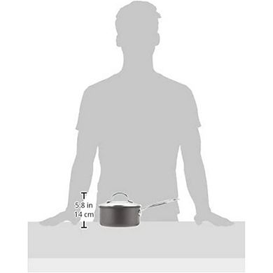 Nonstick Hard-Anodized Saucepan with Lid, Durable, Easy Clean