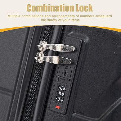 Trikiousd 28 Inch ABS Hard Shell Large Travel Checked Luggage, Combination Lock and Side Hooks