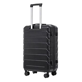 Trikiousd 28 Inch ABS Hard Shell Large Travel Checked Luggage, Combination Lock and Side Hooks