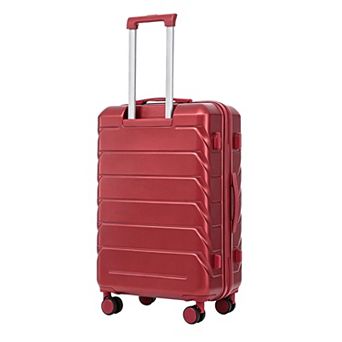 Trikiousd 28 Inch ABS Hard Shell Large Travel Checked Luggage, Combination Lock and Side Hooks