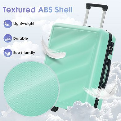 Trikiousd 3-Piece ABS Hardshell Luggage Set with TSA Lock Spinner Wheels 20/24/28"