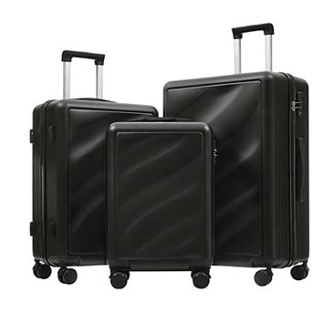 Trikiousd 3 pc ABS Hardshell Luggage Set with TSA Lock Spinner Wheels 20/24/28"