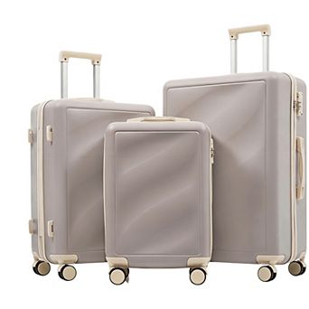 Trikiousd 3 pc ABS Hardshell Luggage Set with TSA Lock Spinner Wheels 20/24/28"