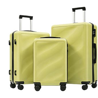 Trikiousd 3 pc ABS Hardshell Luggage Set with TSA Lock Spinner Wheels 20/24/28"
