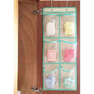 Over Door Hanging Shoe Organizer with 6 Large Clear Pockets, 2-Pack