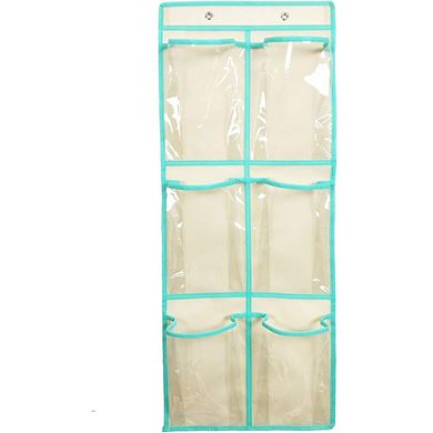 Over Door Hanging Shoe Organizer with 6 Large Clear Pockets, 2-Pack