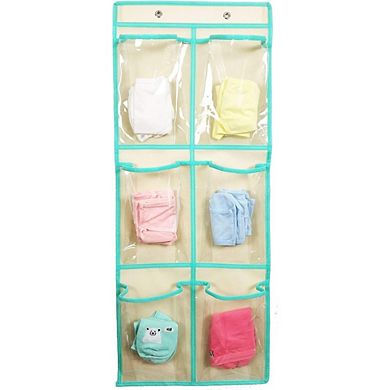 Over Door Hanging Shoe Organizer with 6 Large Clear Pockets, 2-Pack