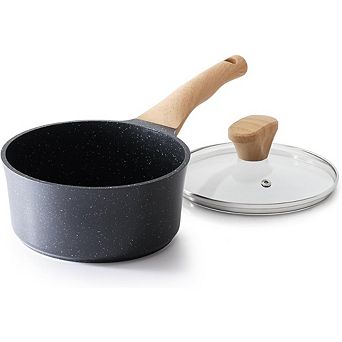 Nonstick Ceramic Saucepan with Lid Non-Toxic, Induction Compatible, Multipurpose