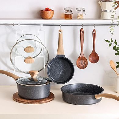 Nonstick Ceramic Saucepan with Lid Non-Toxic, Induction Compatible, Multipurpose