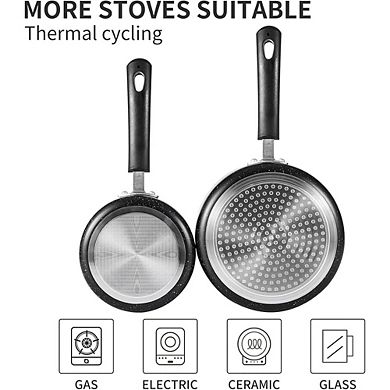 Nonstick Saucepan Set with Glass Lids, Easy Clean, Durable
