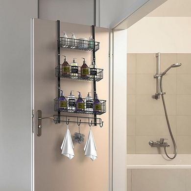 Over The Door Organizer with 3 Tiers and Hooks Hanging Storage Rack