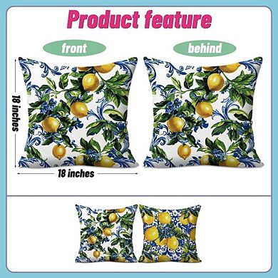 Lemon Throw Pillow Covers 18x18, Lemon Decor Cushion Cases Home Decor