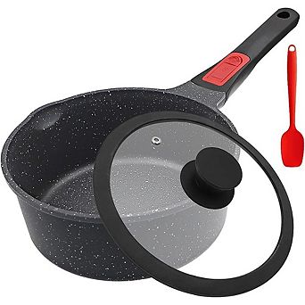 Nonstick Saucepan with Lid, Pour Spout, Detachable Handle