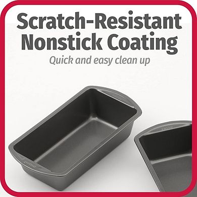 Nonstick Loaf Pan Set, Heavy-Duty Steel, Oven & Dishwasher Safe, Easy-Clean
