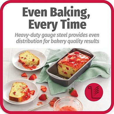 Nonstick Loaf Pan Set, Heavy-Duty Steel, Oven & Dishwasher Safe, Easy-Clean