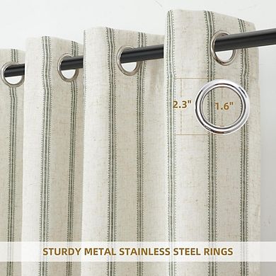 Linen Blackout Curtains Thermal Insulated Drapes for Bedroom & Living Room