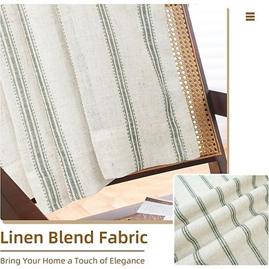 Linen Blackout Curtains Thermal Insulated Drapes for Bedroom & Living Room