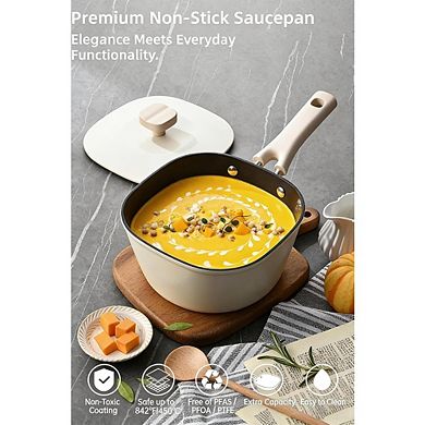 Nonstick Ceramic Saucepan with Lid