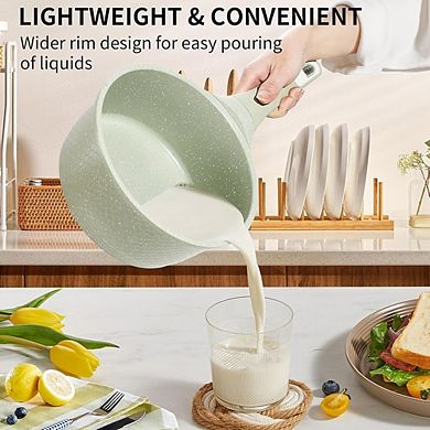 Nonstick Saucepan with Lid,Easy to Clean