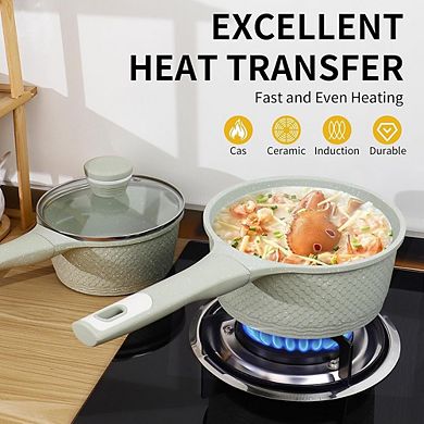 Nonstick Saucepan with Lid,Easy to Clean