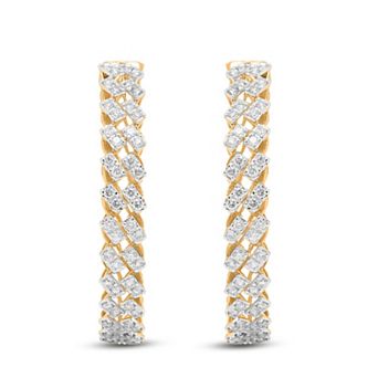 Heirloom Treasures Sterling Silver 3/4 Carat T.W. Lab-Grown Diamond Hoop Earrings