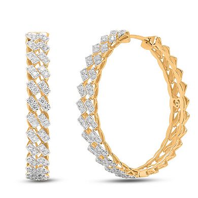Heirloom Treasures Sterling Silver 3/4 Carat T.W. Lab-Grown Diamond Hoop Earrings