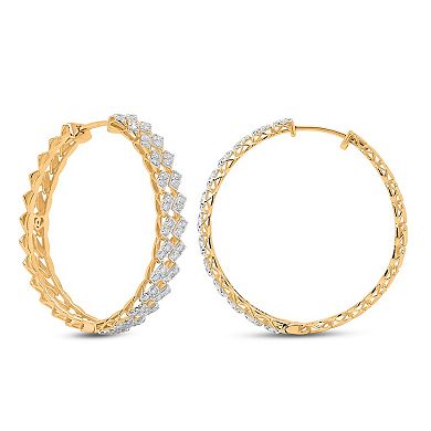 Heirloom Treasures Sterling Silver 3/4 Carat T.W. Lab-Grown Diamond Hoop Earrings