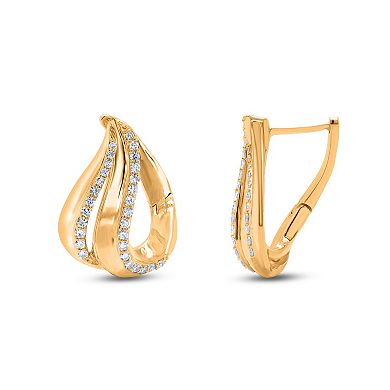 Heirloom Treasures Sterling Silver 1/2 Carat T.W. Lab-Grown Diamond Paisley Drop Earrings