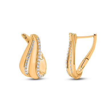 Heirloom Treasures Sterling Silver 1/2 Carat T.W. Lab-Grown Diamond Paisley Drop Earrings