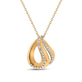 Heirloom Treasures Sterling Silver 1/4 Carat T.W. Lab-Grown Diamond Paisley Pendant Necklace