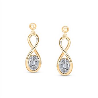Heirloom Treasures Sterling Silver 1/3 Carat T.W. Lab-Grown Diamond Infinity Drop Earrings