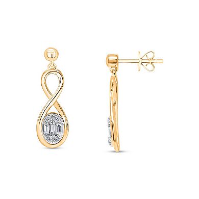 Heirloom Treasures Sterling Silver 1/3 Carat T.W. Lab-Grown Diamond Infinity Drop Earrings