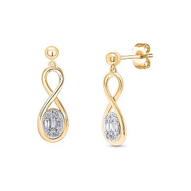 Heirloom Treasures Sterling Silver 1/3 Carat T.W. Lab-Grown Diamond Infinity Drop Earrings
