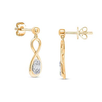 Heirloom Treasures Sterling Silver 1/3 Carat T.W. Lab-Grown Diamond Infinity Drop Earrings