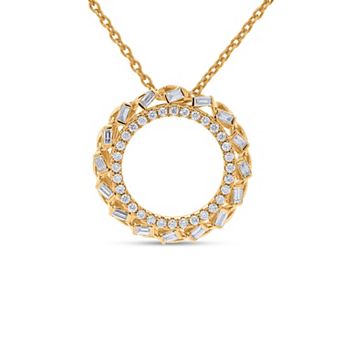 Heirloom Treasures Sterling Silver 1/4 Carat T.W. Lab-Grown Diamond Double Circle Pendant Necklace