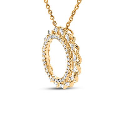 Heirloom Treasures Sterling Silver 1/4 Carat T.W. Lab-Grown Diamond Double Circle Pendant Necklace