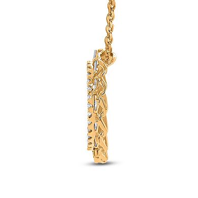 Heirloom Treasures Sterling Silver 1/4 Carat T.W. Lab-Grown Diamond Double Circle Pendant Necklace