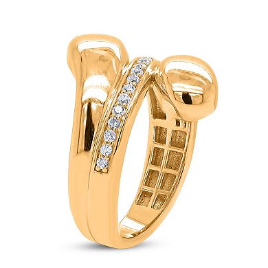 Heirloom Treasures Sterling Silver 1/5 Carat T.W. Lab-Grown Diamond Bypass Ring