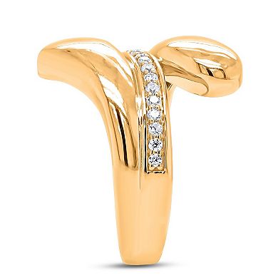Heirloom Treasures Sterling Silver 1/5 Carat T.W. Lab-Grown Diamond Bypass Ring
